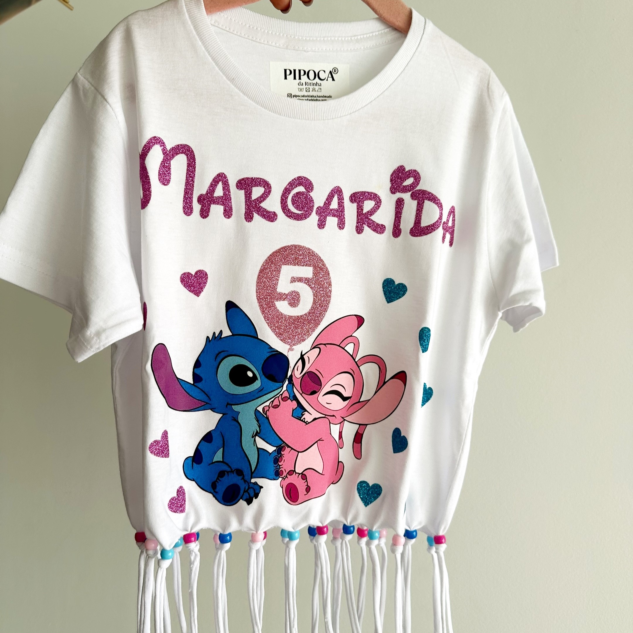 presentes-personalizados-tshirts-personalizadas-stitch-aniversario-glitter-missangas-pipoca-da-ritinha